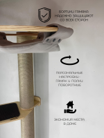 Настенный игровой комплекс для кошек Эверест jute